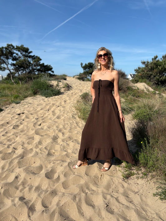 Hailys jurk strapless espresso