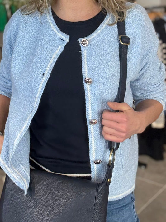 Cherry Paris vest Celestine lichtblauw/offwhite