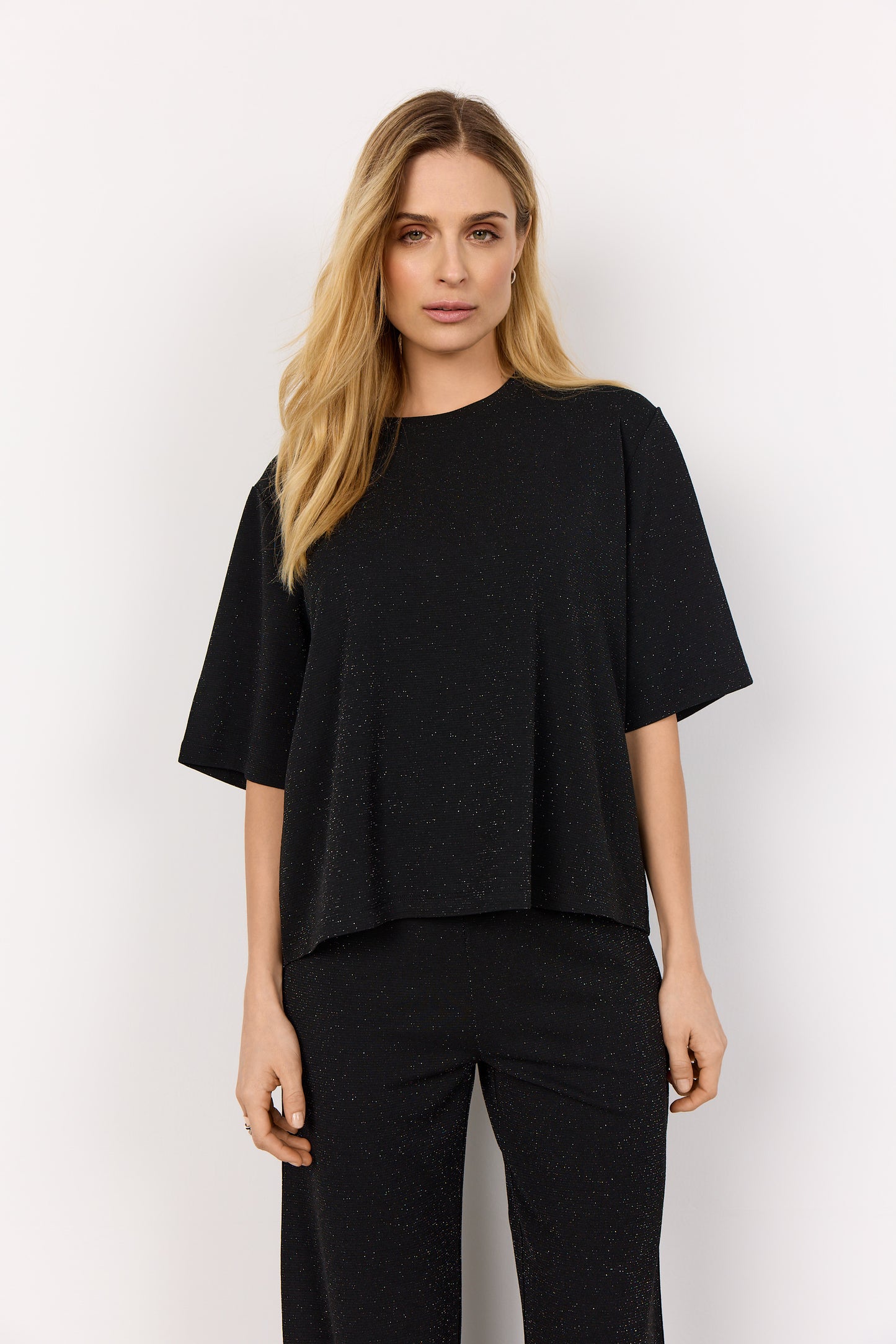 Soyaconcept top Andine 2 sparkle zwart