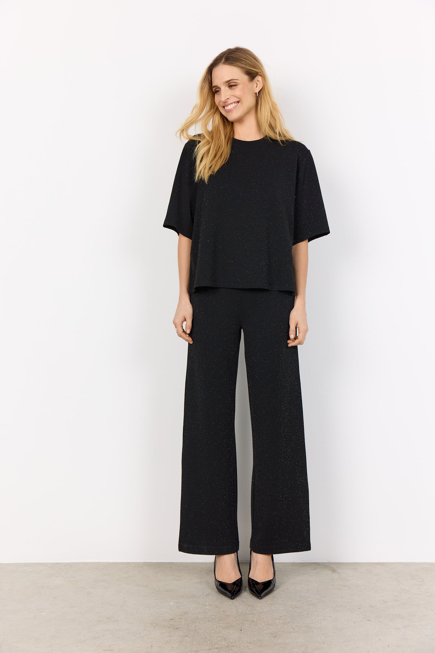 Soyaconcept top Andine 2 sparkle zwart