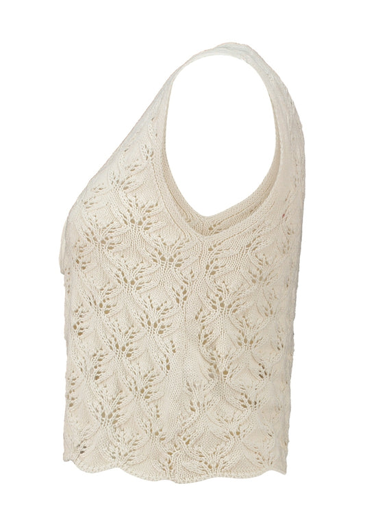 HL gilet ajour gebreid Arielle cream