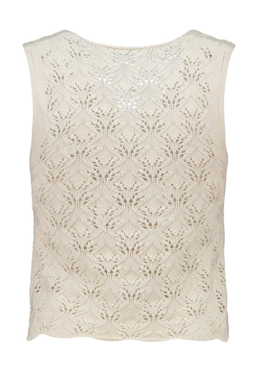 HL gilet ajour gebreid Arielle cream