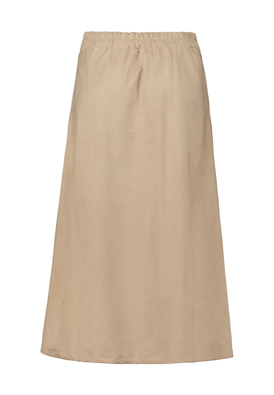 ZB-rok Lilyy beige, wijde rok met elastische tailleband