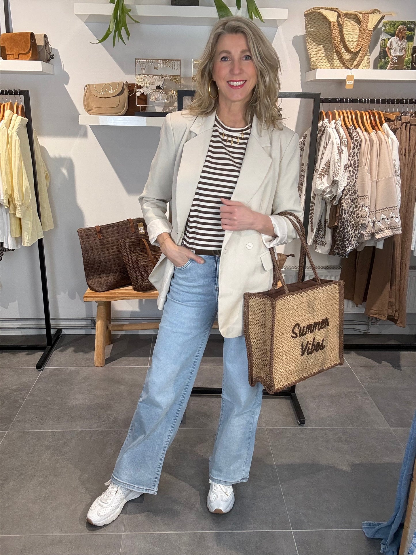 Lucce blazer oversized split/double breasted zand