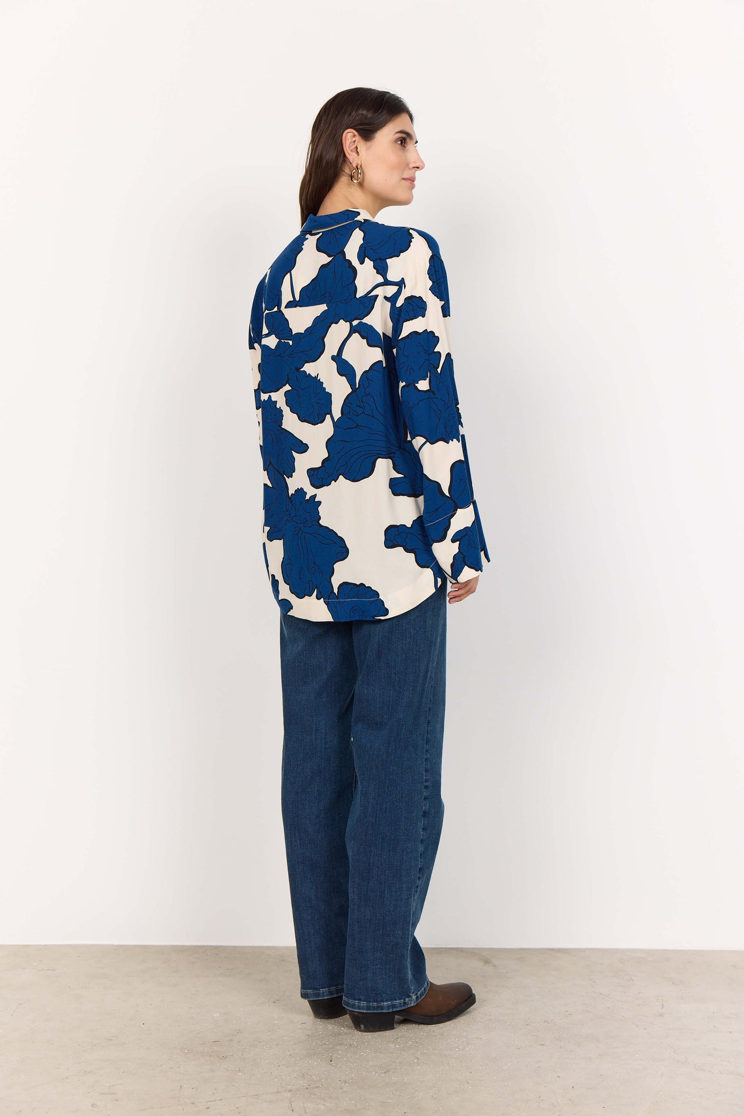 Soyaconcept blouse Vigdis 2 korenblauw/ecru