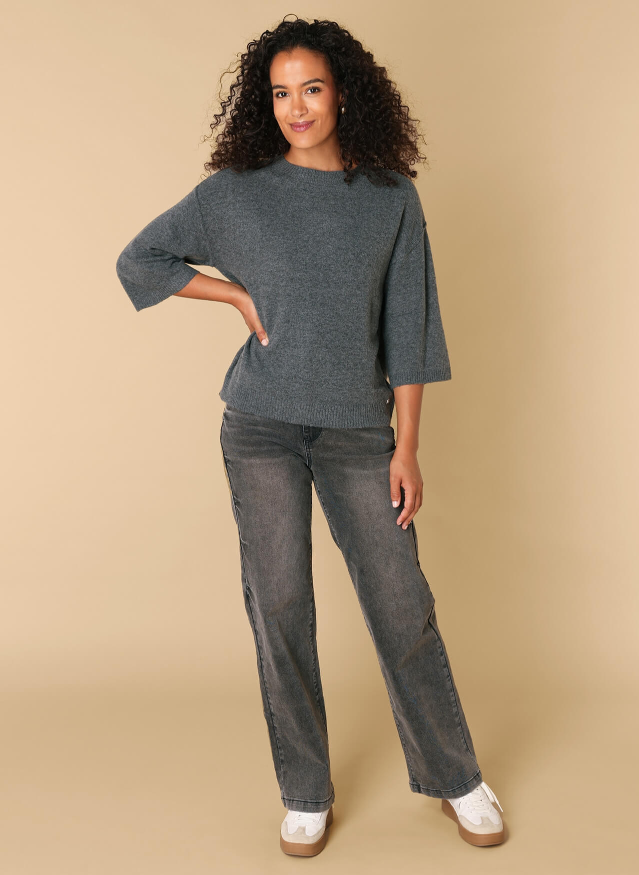 Ivy Beau trui Rosie grey melange