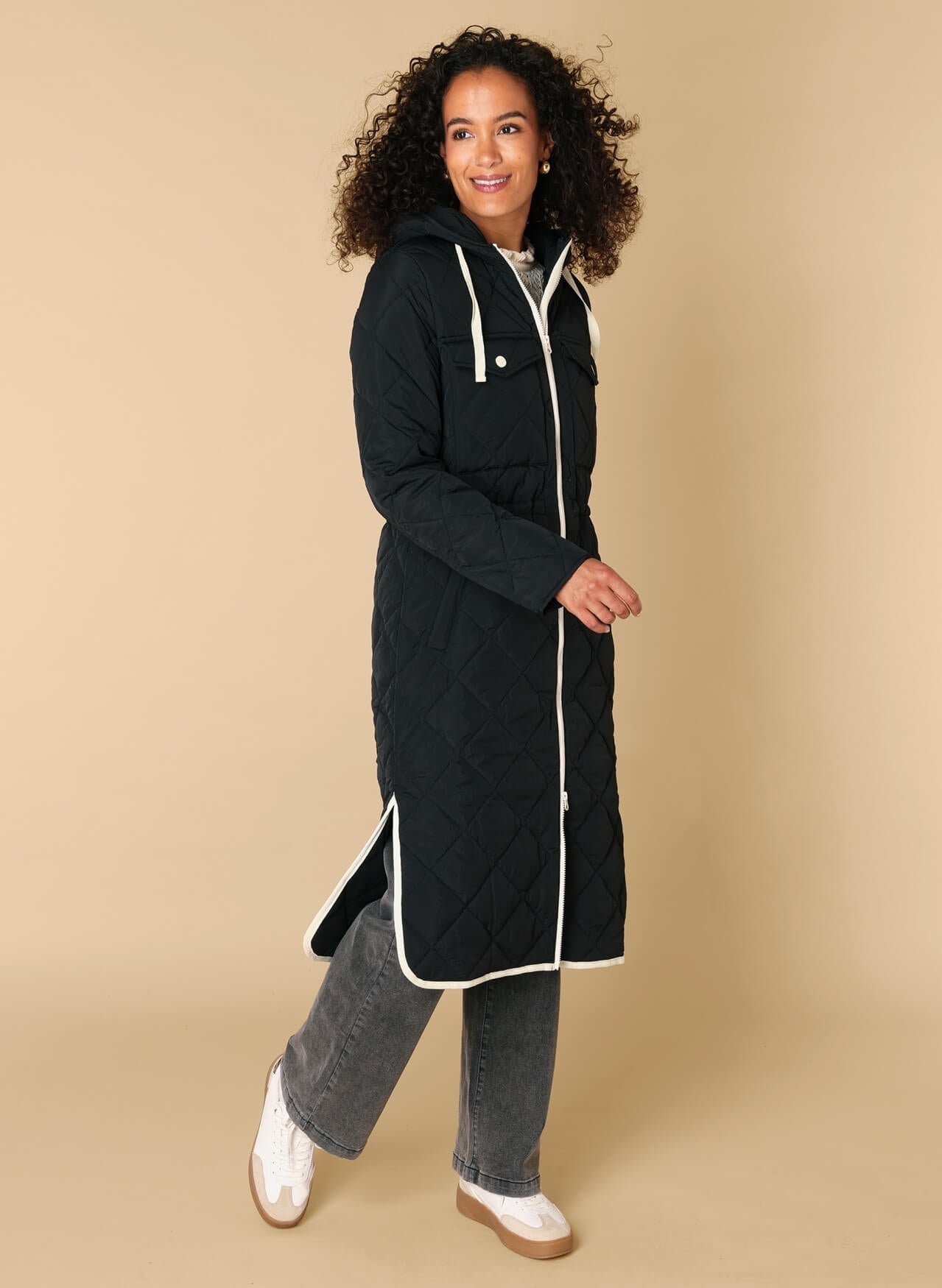 Ivy Beau jas Roya black/cream