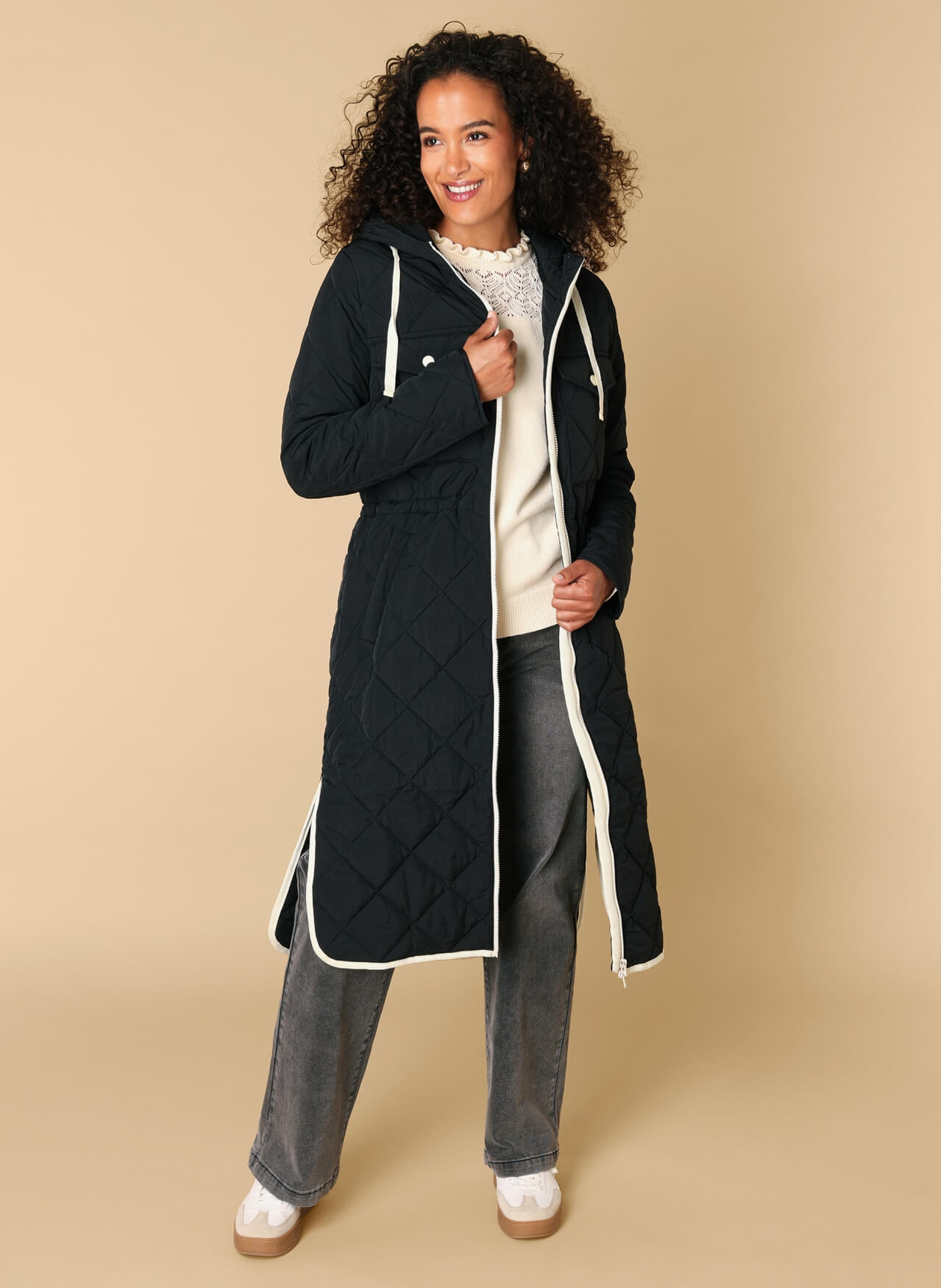 Ivy Beau jas Roya black/cream