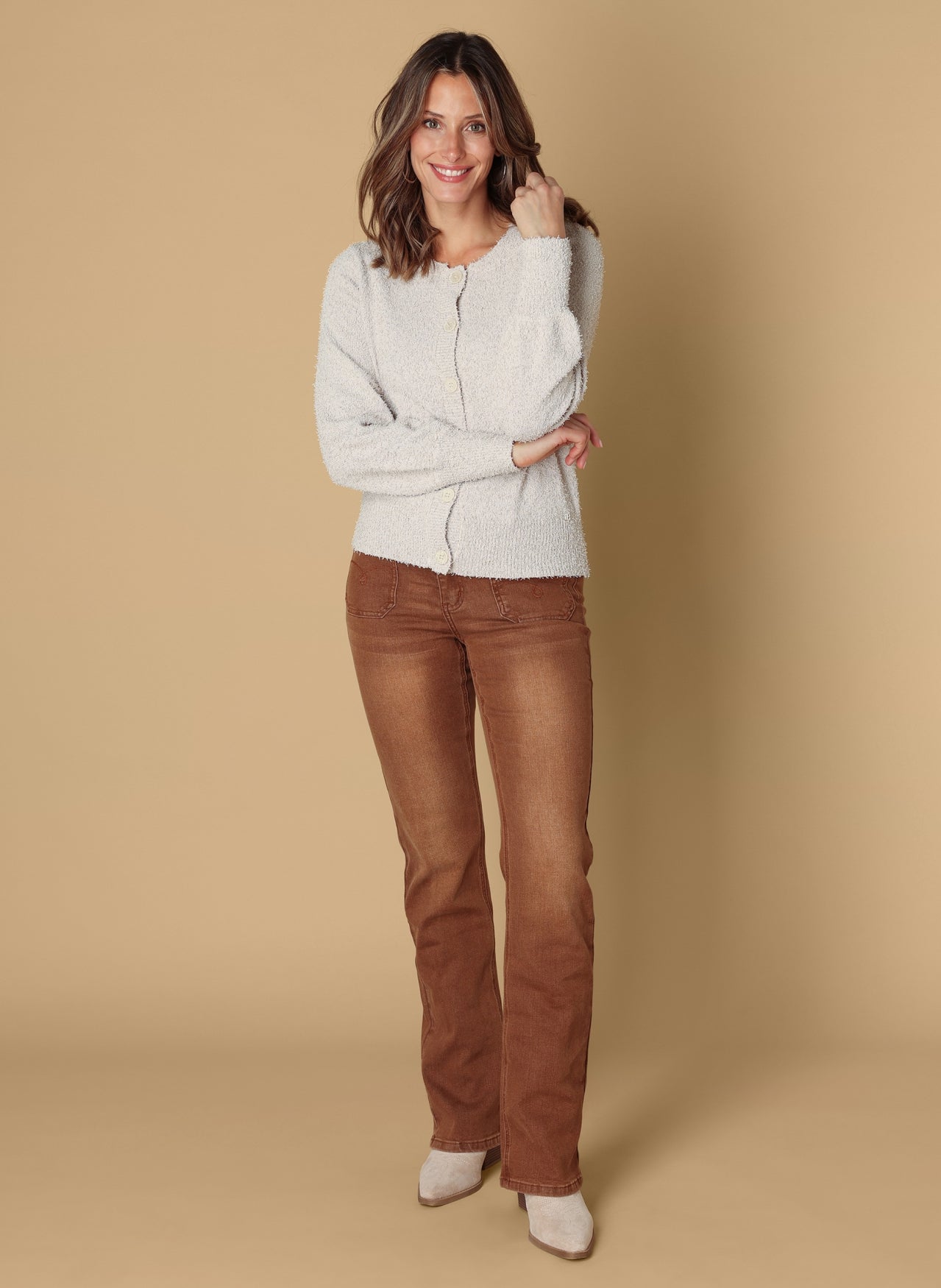 Ivy Beau vest Silke offwhite