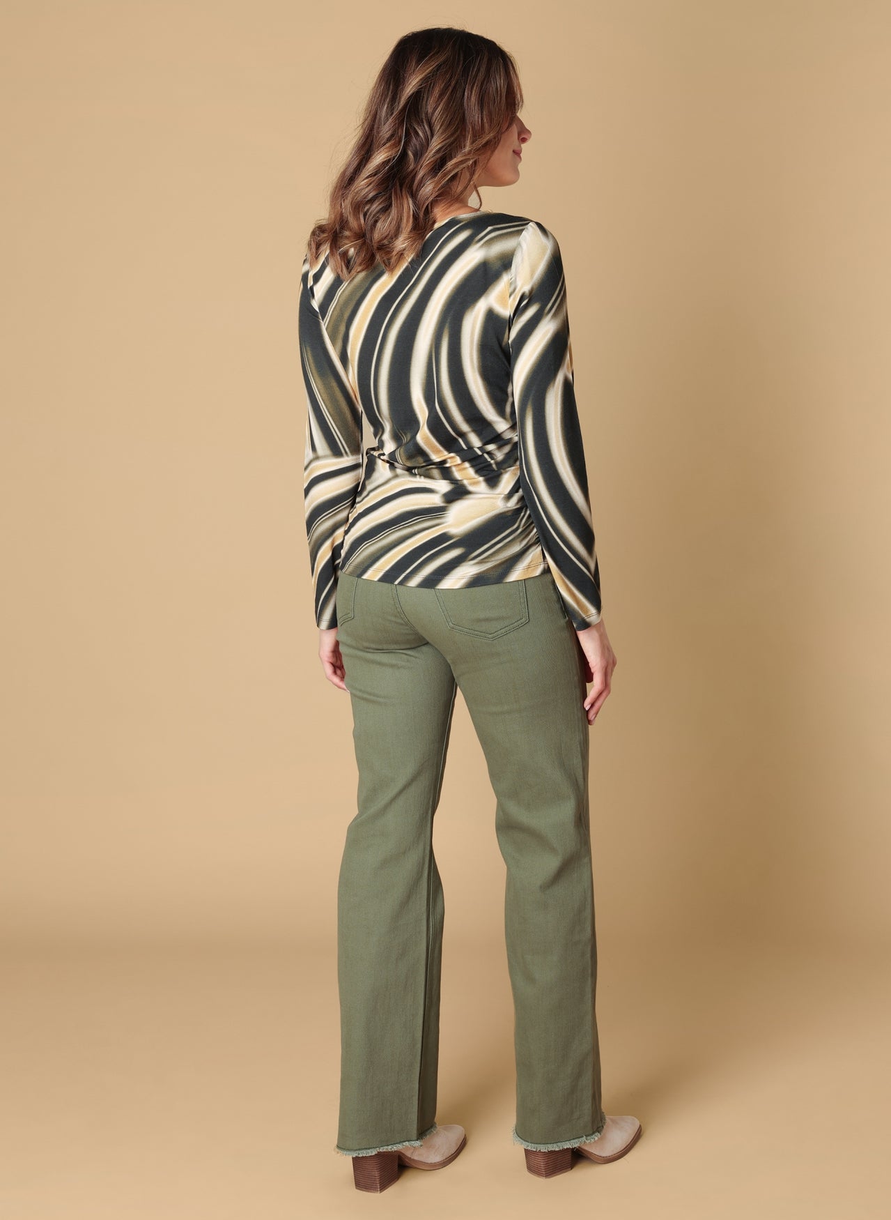 Ivy Beau top Savanna olive/multicolour