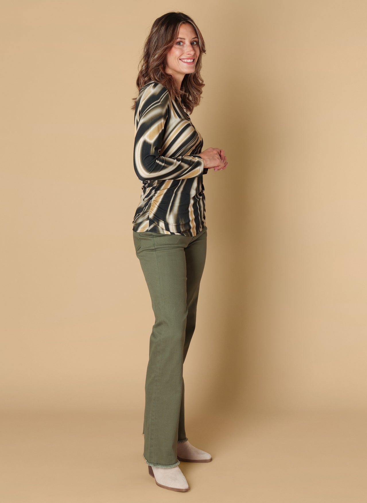 Ivy Beau top Savanna olive/multicolour