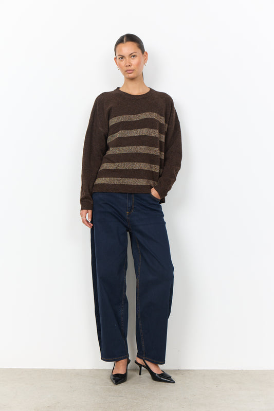 Soyaconcept trui Orlean 20 bruin/goud