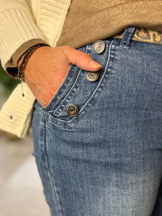 C&S jeans Nadine denim mid blue