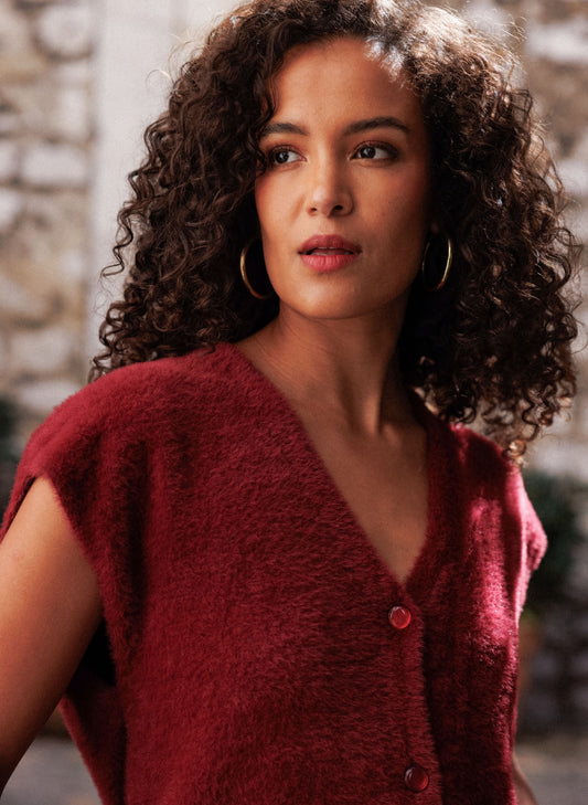 Ivy Beau gilet Grace stone red