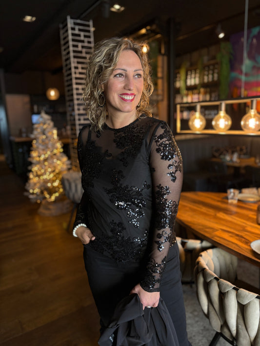 Soyaconcept top Aube zwart/zilver