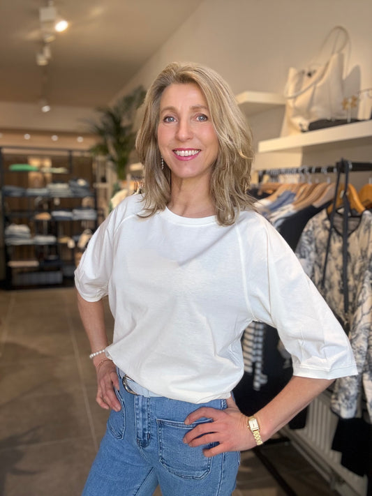 Freequent T-shirt Comte offwhite