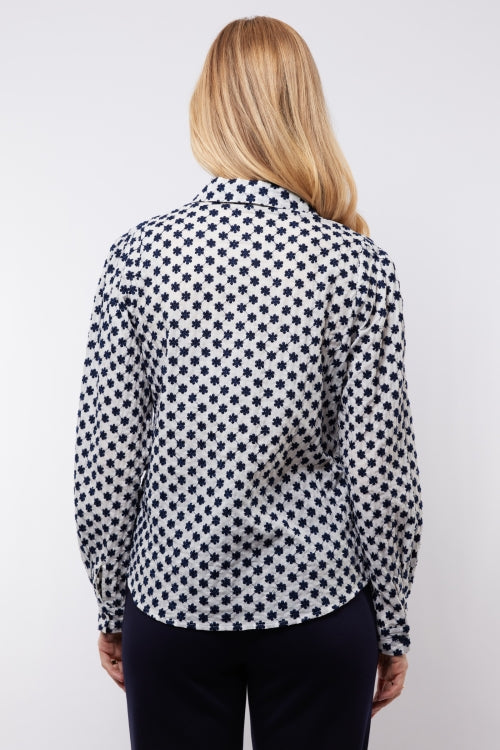 C&S blouse Louisa offwhite/midnight blue