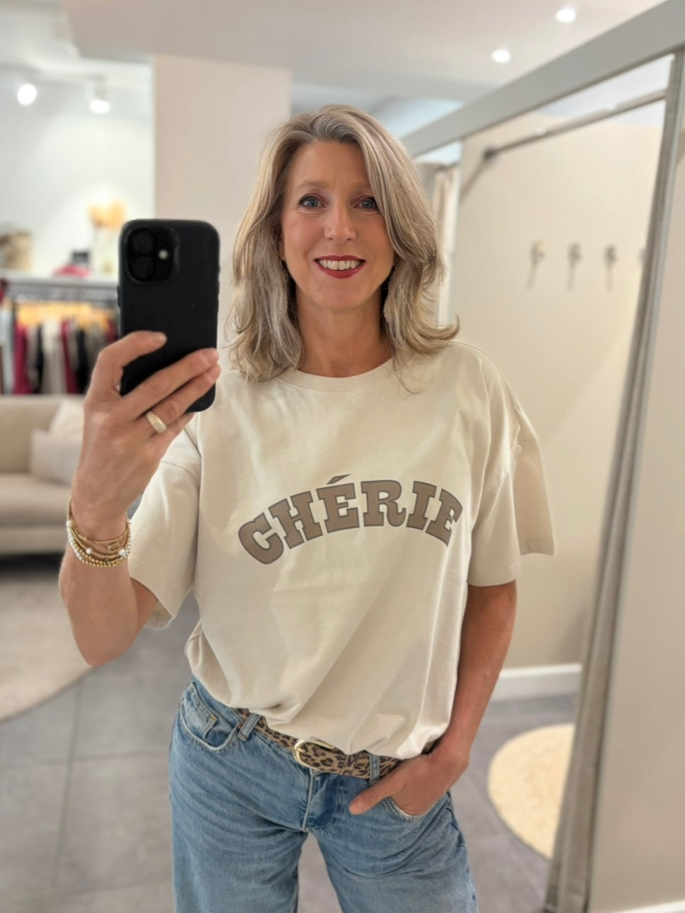 Freequent T-shirt Carol moonbeam/desert taupe