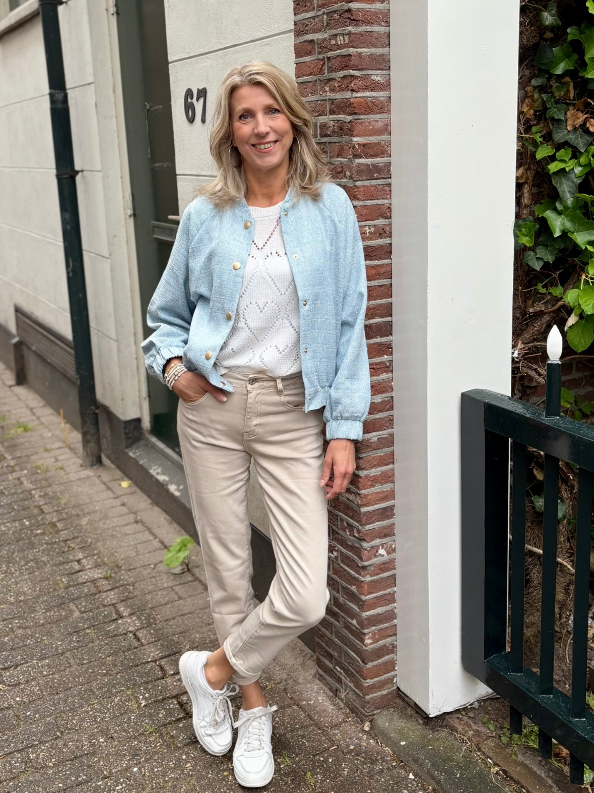 Cherry Paris bomberjack lichtblauw melange
