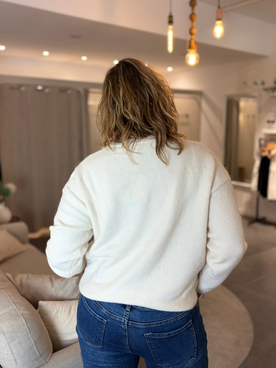 Ikoone & Bianka trui CIAO offwhite/blauw