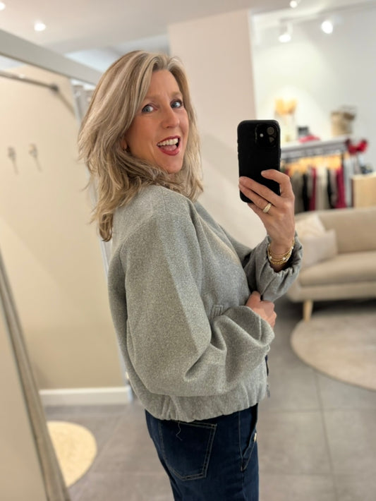 Freequent bomberjas Yanna medium grey melange