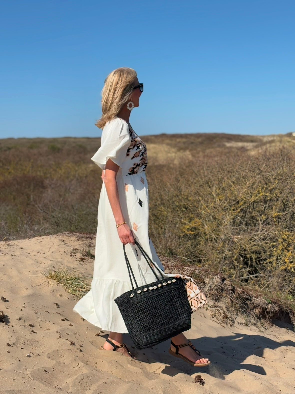 Miss One jurk Marrakech zwart/beige
