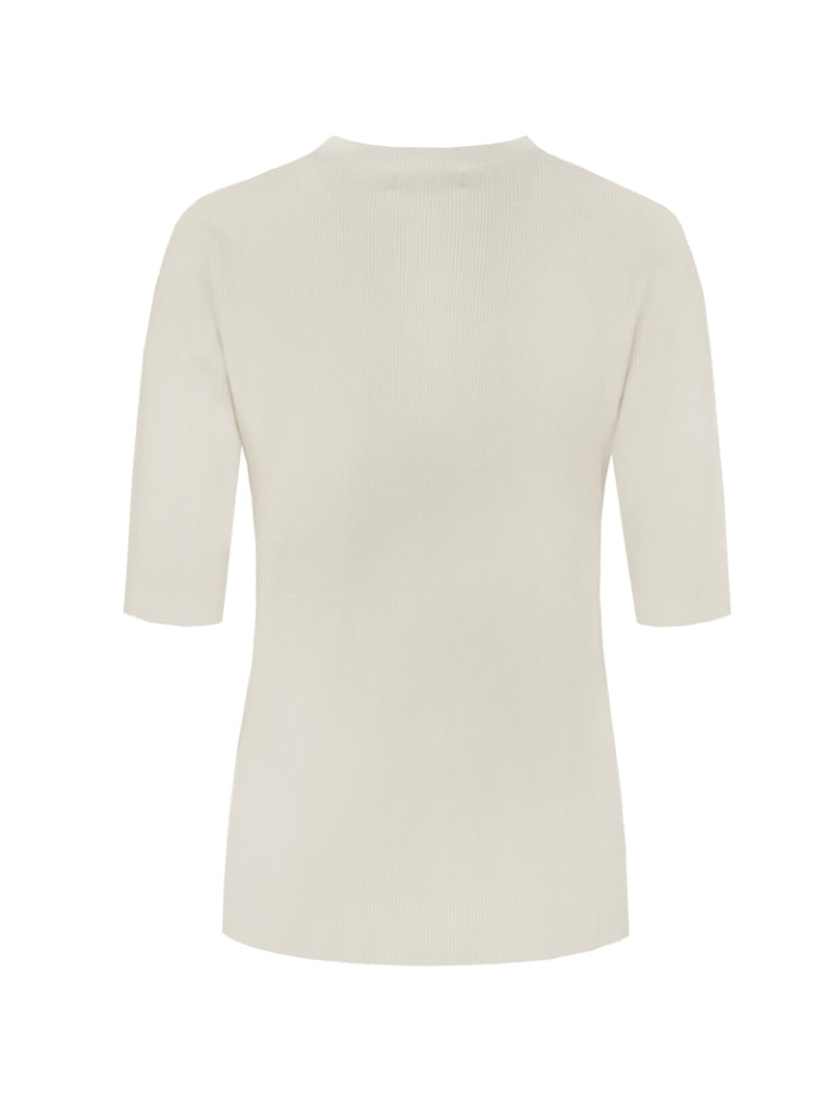 CS The Label trui Anna zand, achterkant, ronde hals en korte mouwen