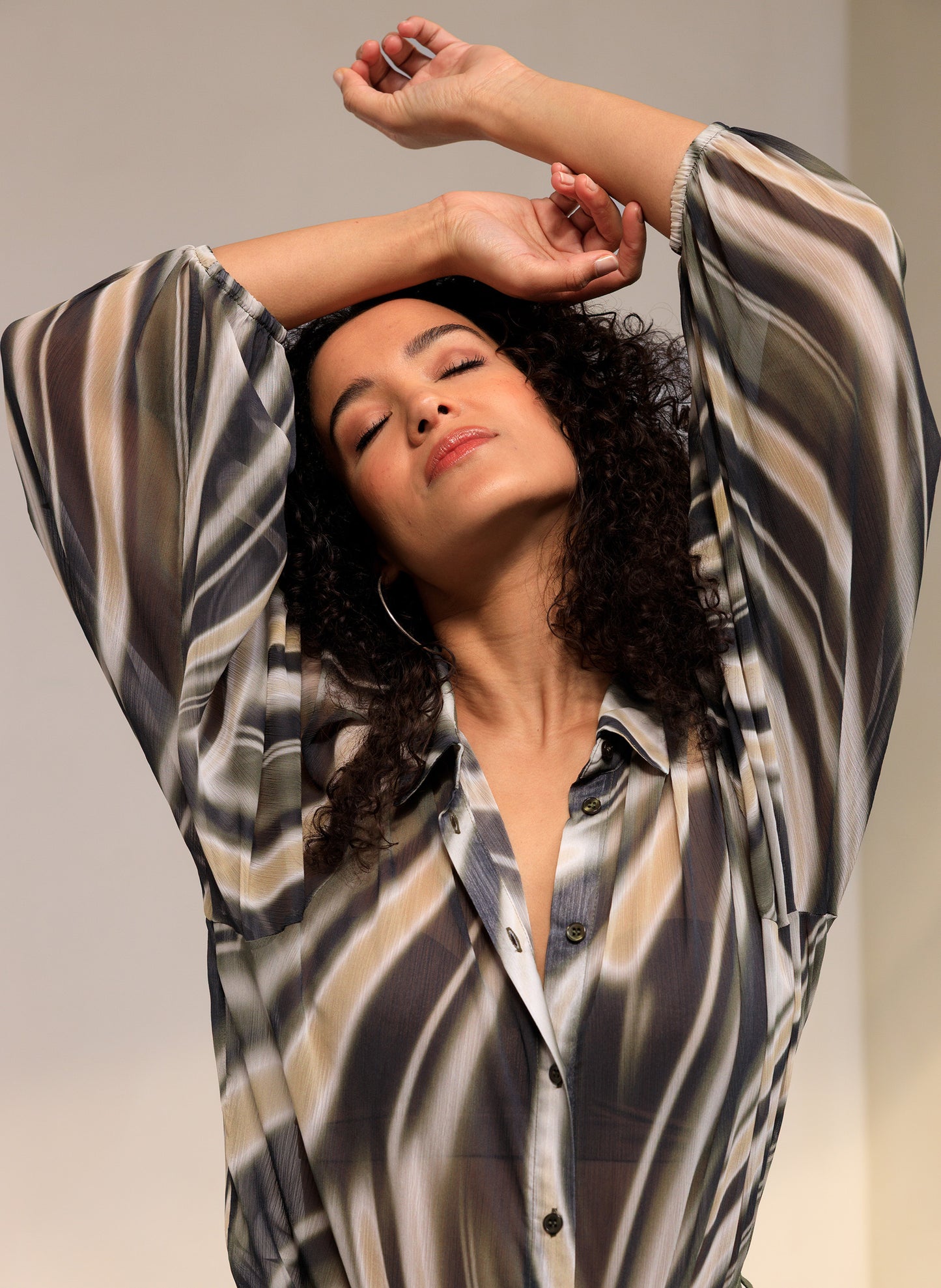 Ivy Beau blouse Sirien groen zand offwhite