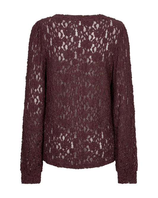 Red Button Top Lace burgundy