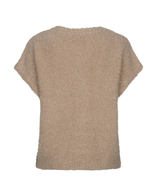 Red Button gilet Sleeveless Knit Boucle latte