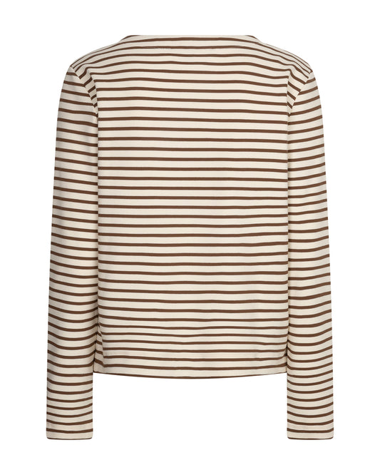 Red Button trui Terry Stripe creme/praline