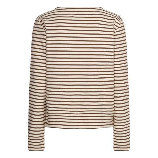 Red Button trui Terry Stripe creme/espresso