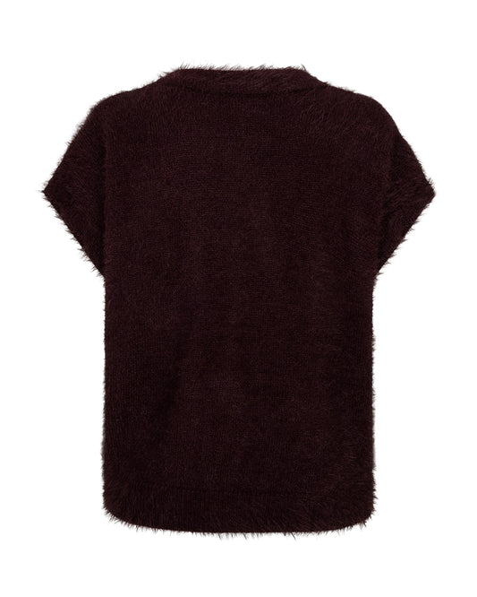 Red Button gilet Sleeveless Fuzzy burgundy