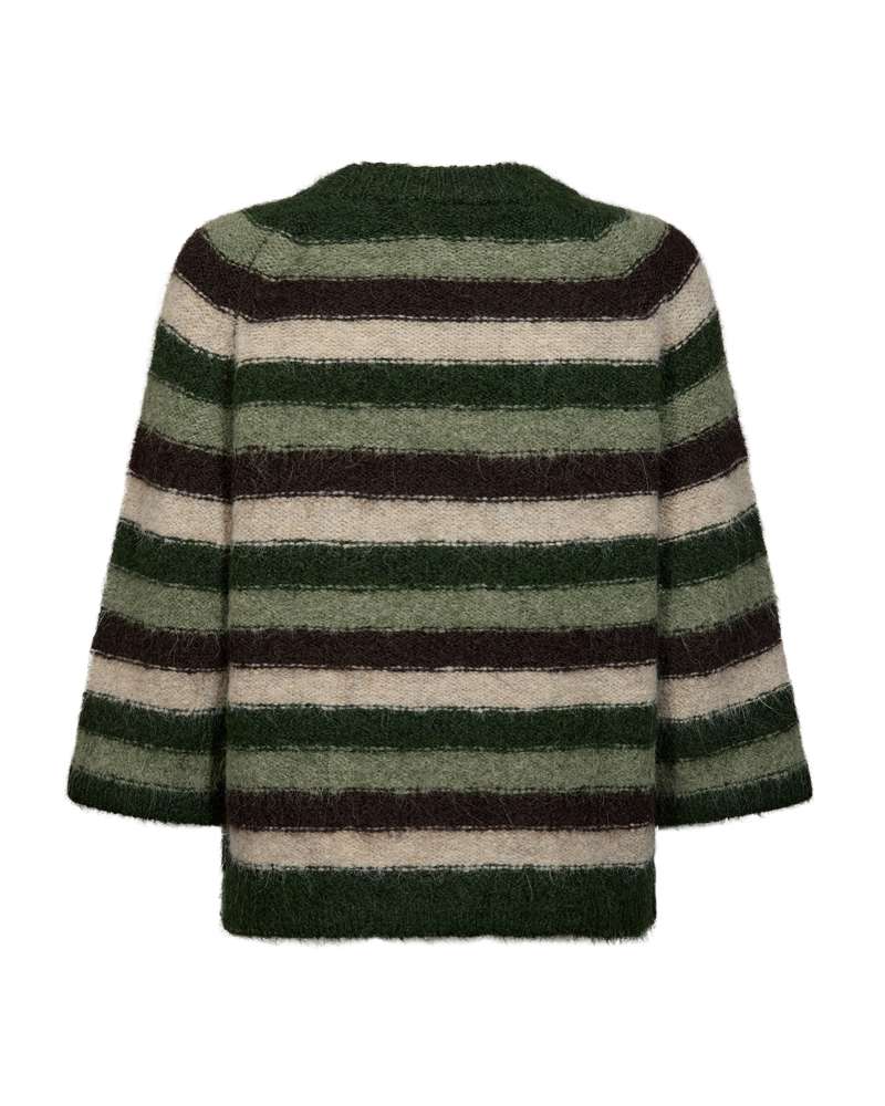 Freequent trui Lulu striped deep forest/call green melange