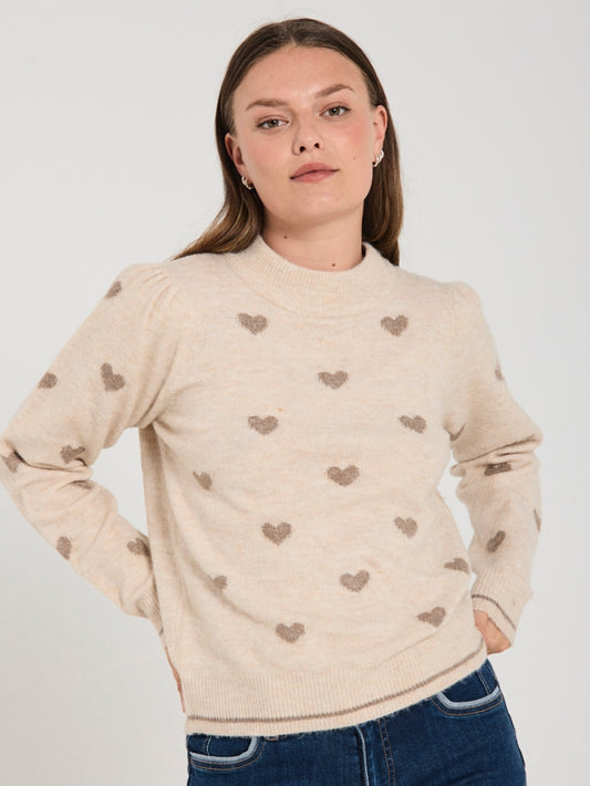 Freequent trui Faith moonbeam/desert taupe melange