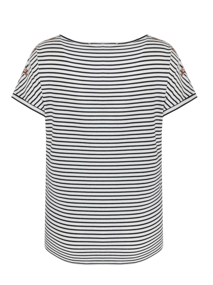 C&S top Versailles offwhite/black