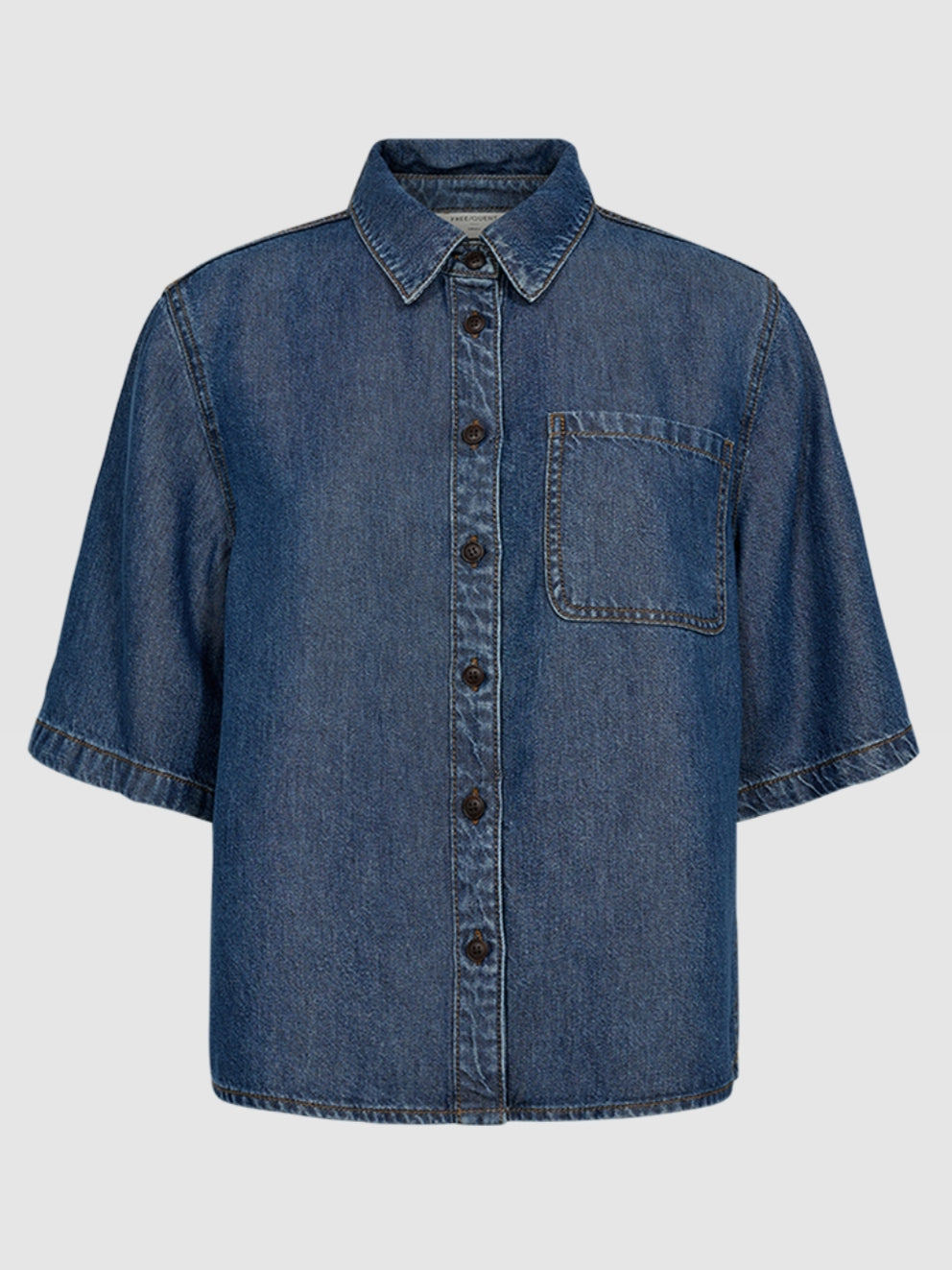 Freequent jeansblouse Milo medium blue denim