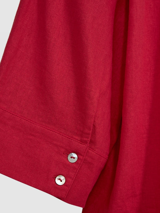 Freequent blouse Lava linnen true red