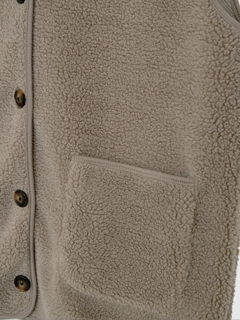 Freequent gilet Teddy desert taupe