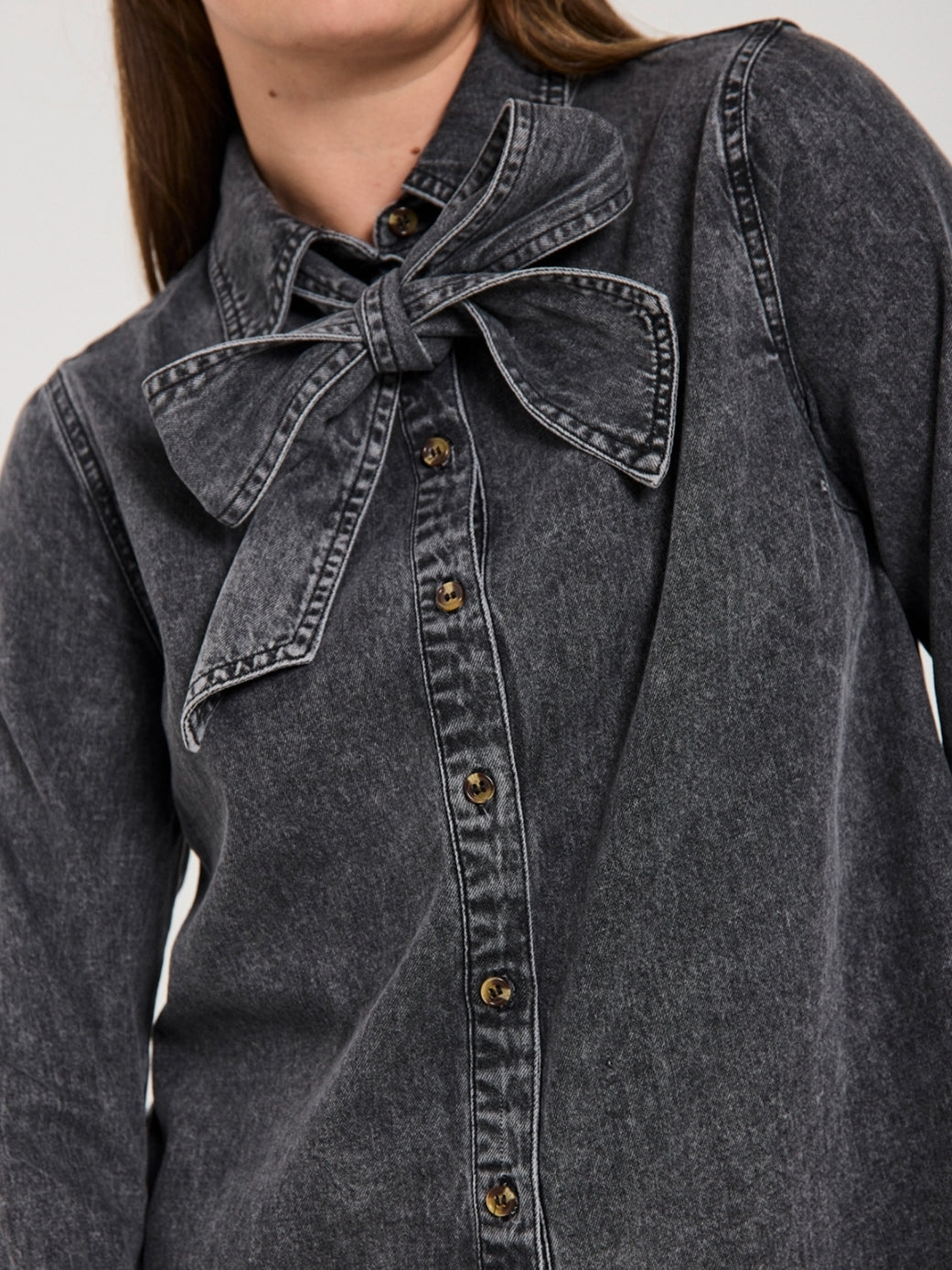 Freequent blouse Lisea vintage grey denim