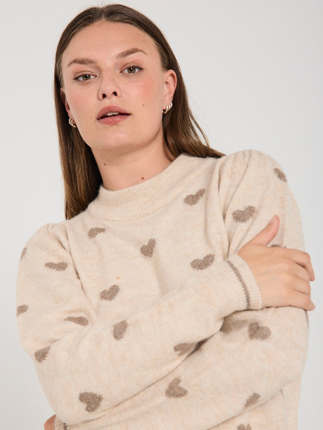 Freequent trui Faith moonbeam/desert taupe melange