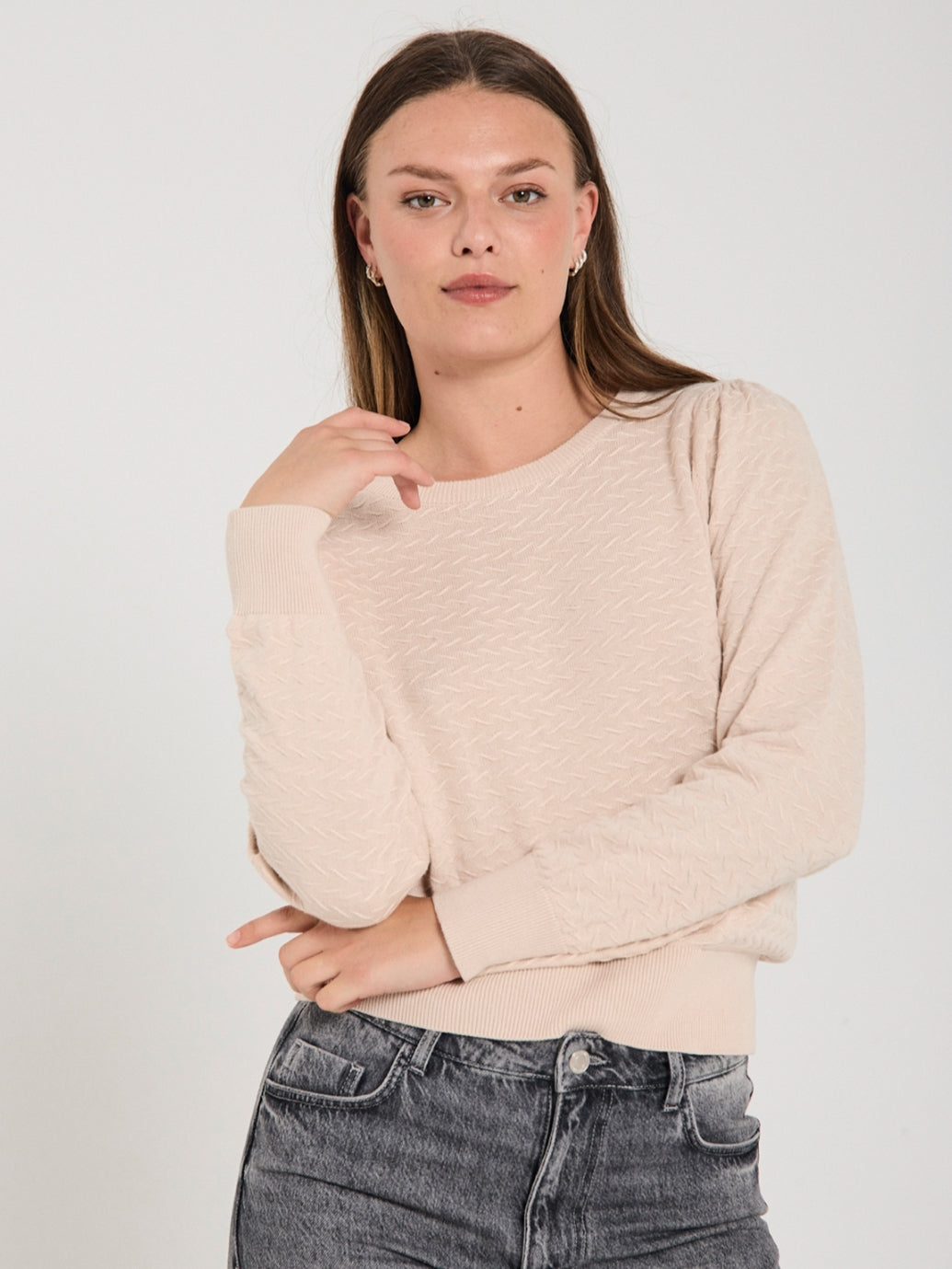 Freequent trui Dodo jacquard pattern moonbeam