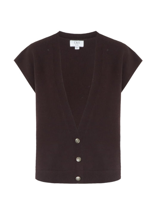 C&S gilet Vivian dark chocolate