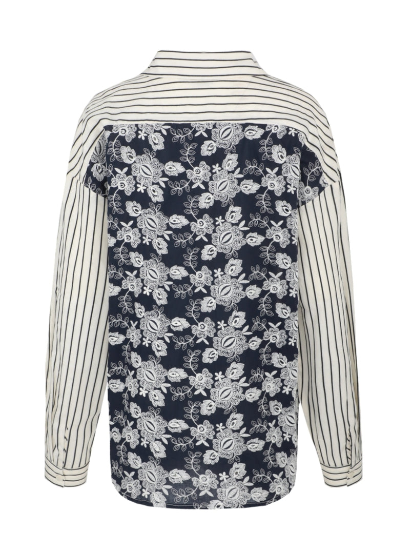 C&S blouse Lot offwhite/black/blue