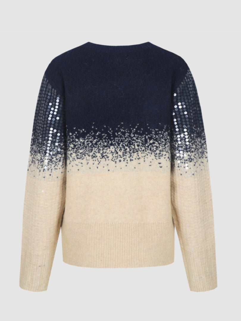 CS The Label trui Krissy midnight blue/sand