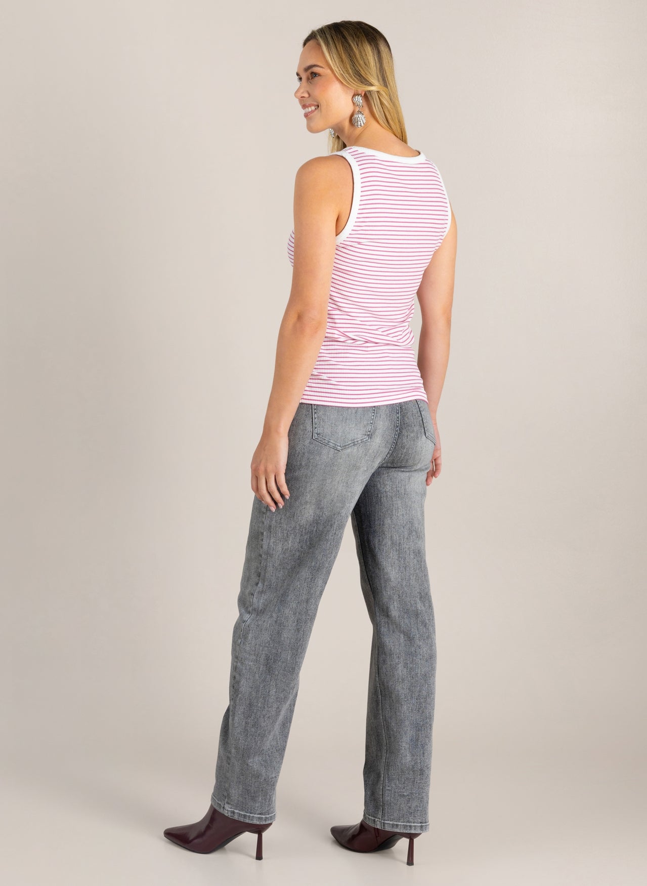 Ivy Beau singlet Graciana white/pink