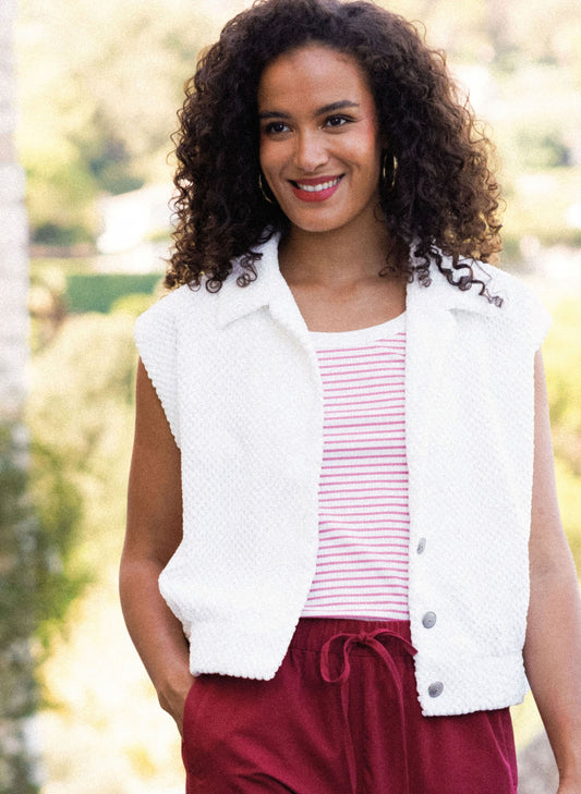 Ivy Beau singlet Graciana white/pink