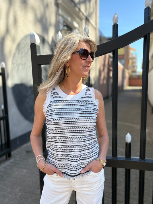 Ivy Beau top Caitlin black/white
