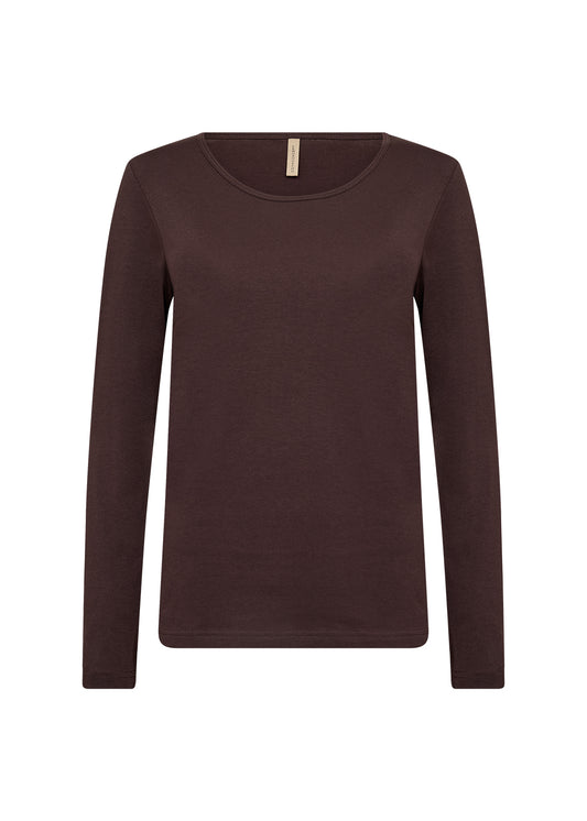 Soyaconcept longsleeve Pylle 2 donkerbruin