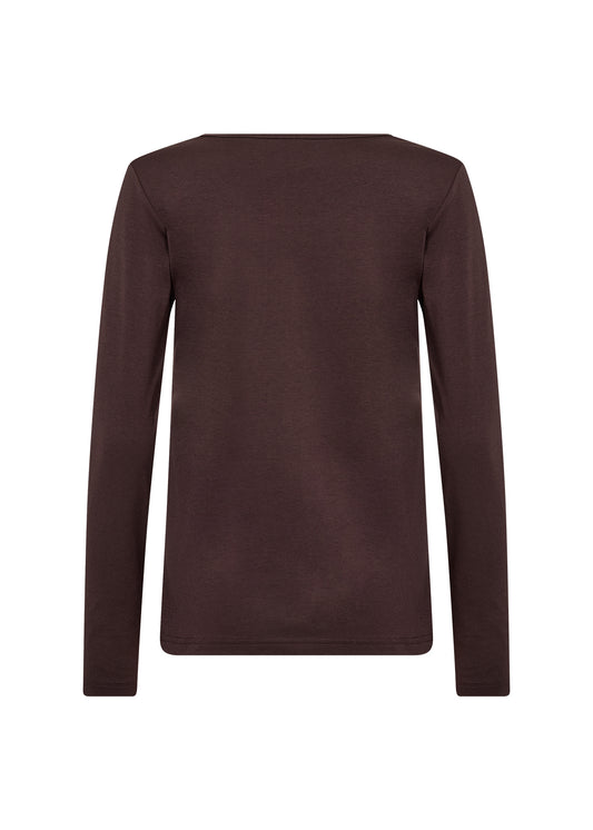 Soyaconcept longsleeve Pylle 2 donkerbruin